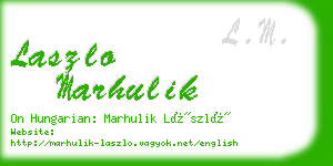 laszlo marhulik business card